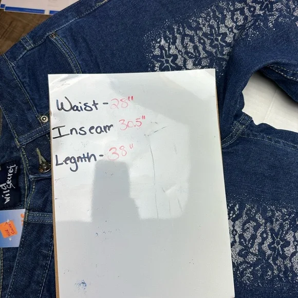 Vintage Wild Secret Womens Juniors Jeans Size‎ 9 High Rise Leg Design Y2K 90s - Picture 10 of 11